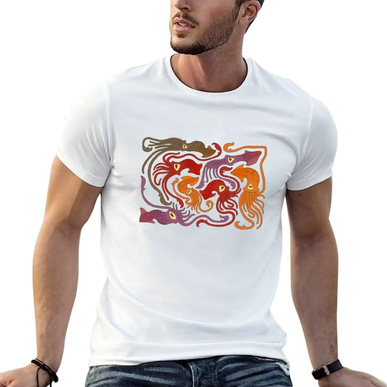 t gráfico divertido paquete hombre camisas camisas algodón gráfico calamares para t hombre camiseta para hombre bailando