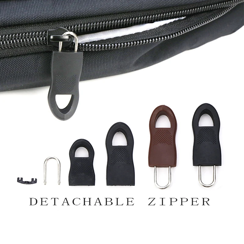 2/5PCS Replacement Zipper Slider Pull Puller End Fit Rope Tag Clothing Zip Fixer Broken Buckle Zip Cord Tab for Luggage Backpack