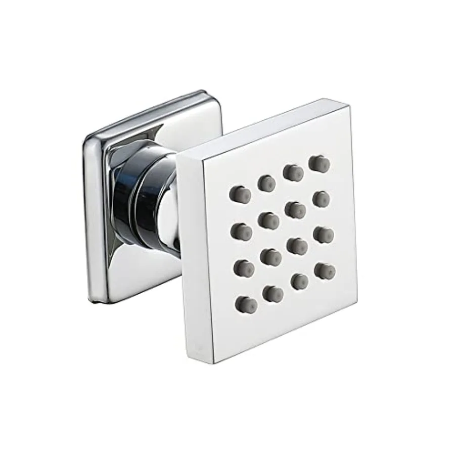 

Cascada Modern Design 2" Square Body Spray Shower Jet with built-in 16-Nozzles Moveable, Wall Mounted and Solid Structure showe