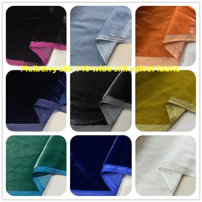 

Solid Color Gold Velvet Mulberry Silk Fabric for Cheongsam Skirt Fashion Clothing Diy Sewing Fabrics By The Yard Cloth Material