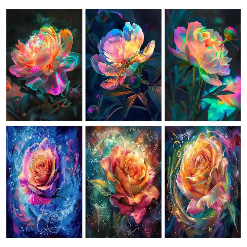 

RUOPOTY 5D DIY Diamond Painting Flower Full Round/Square Diamond Embroidery Mosaic Cross Stitch Home Wall Art Decoration Gift