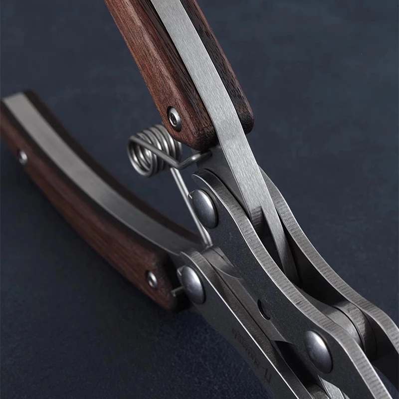 Nattools Strumenti artigianali in pelle artigianale fai-da-te fatti a mano Pinze piatte in pelle Pinze doppie professionali in acciaio inossidabile