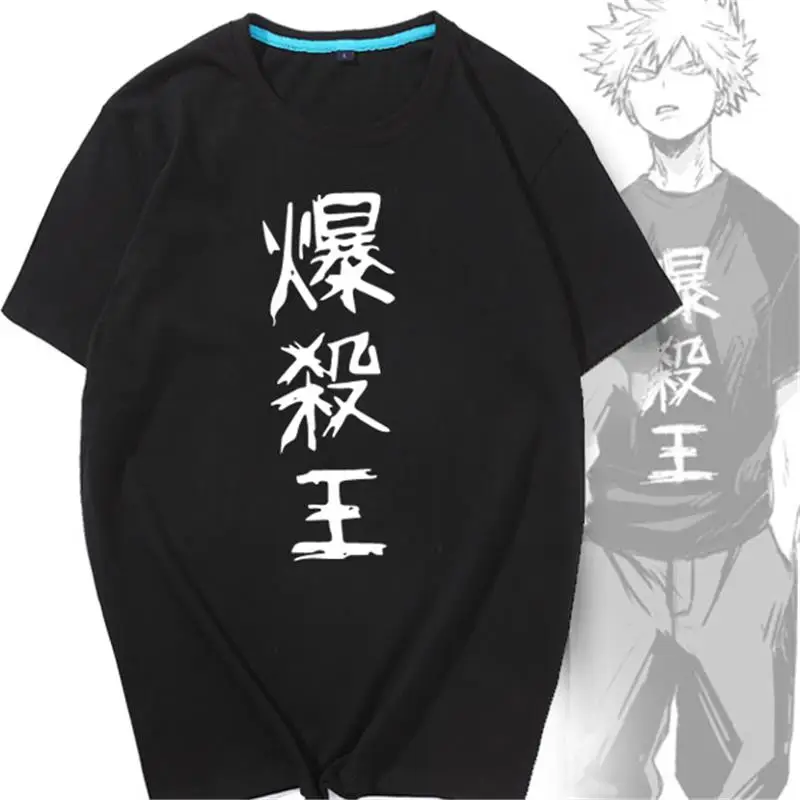 

Anime My Hero Academia Bakugou Katsuki Same T-shirt Cosplay Costume Print T Shirts Summer Tee Short Sleeve Tops for Men Women