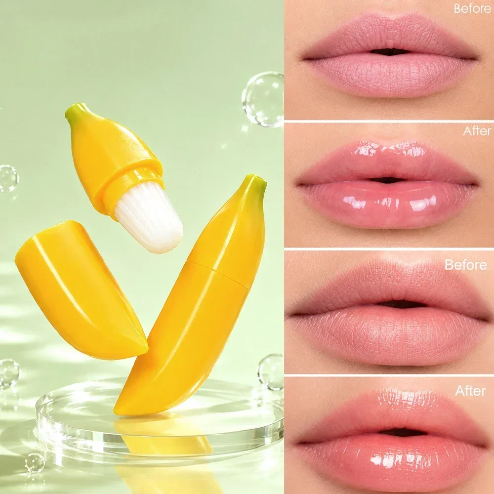 Travel Size Fruit Lip Balm, Banana Scented Hydrating Balm, Relieve Dryness, Perfect Daily Lip Care Cosmetic Gift