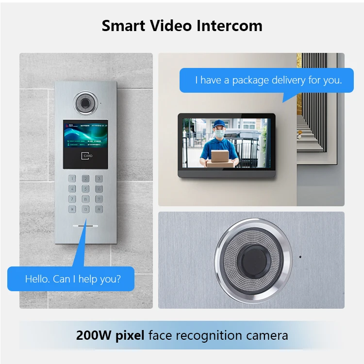 빌라 또는 아파트용 방수 1080P Wi-Fi 비디오 도어폰 시스템 2선식 비디오 인터콤, 선명한 화질