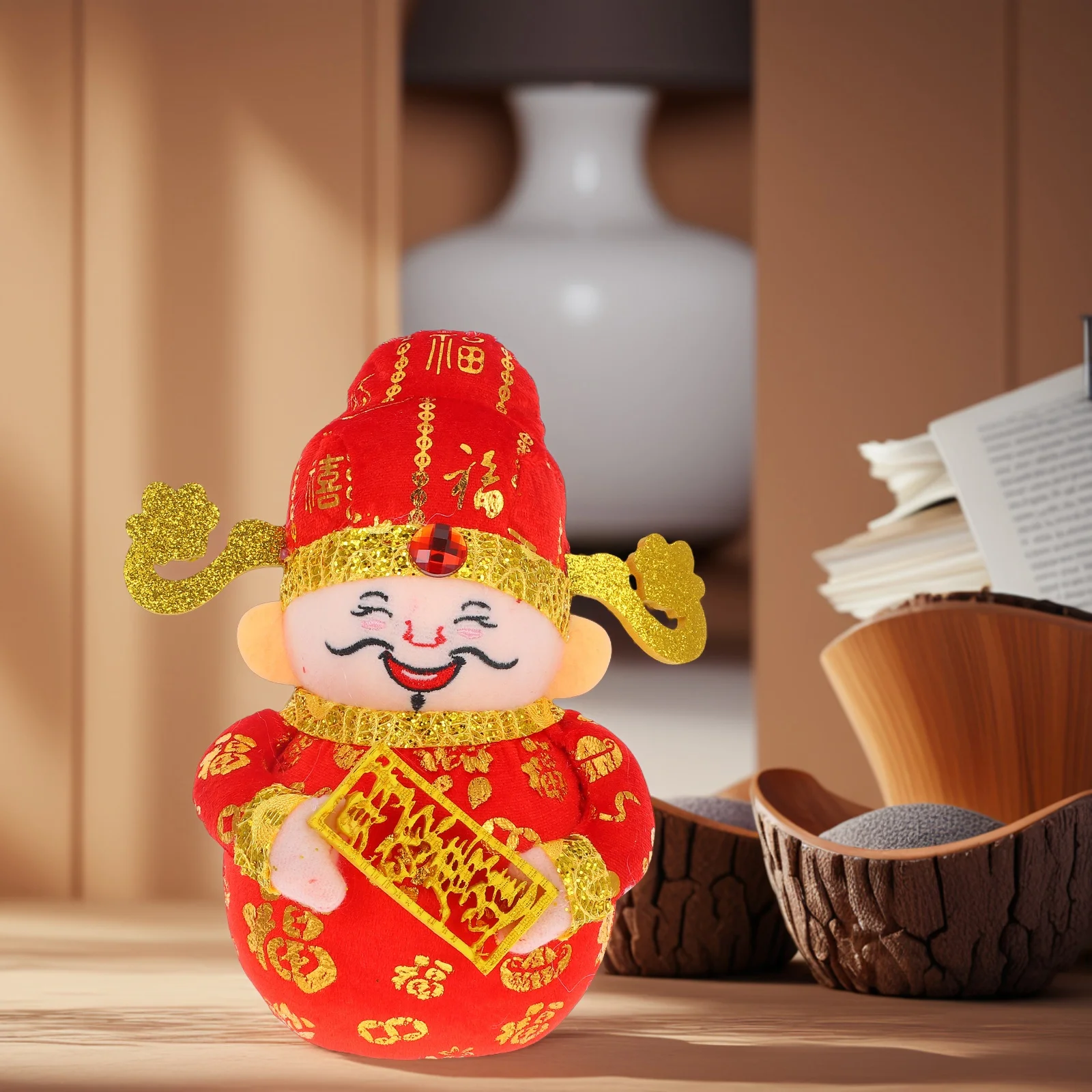 

God of Wealth Statue Traditional Chinese Feng Shui Decoration for Chinese New Year Desktop Office Fortune Ornament