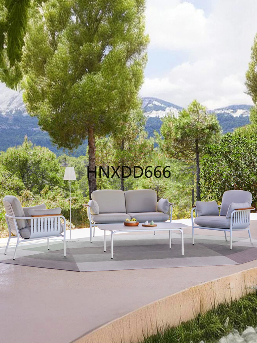 Combinación de mesa de centro para sofá al aire libre al aire libre, muebles impermeables y con protección solar