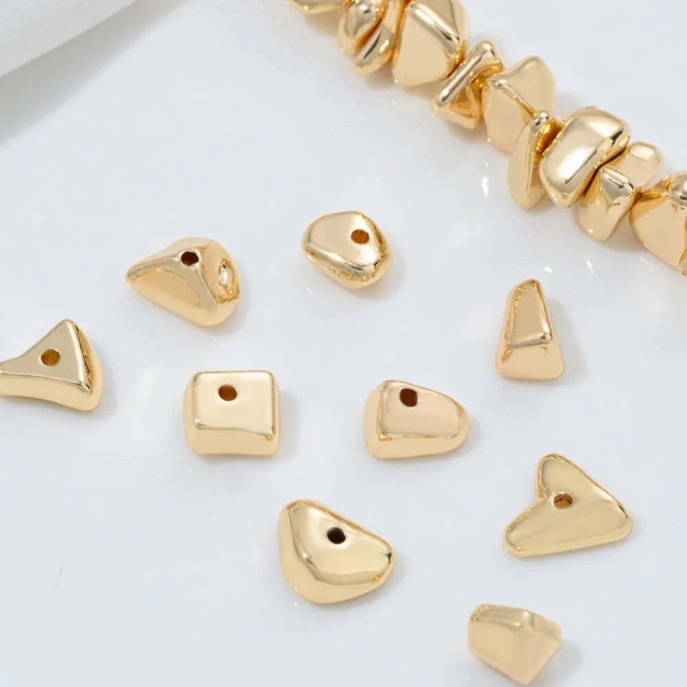 

Copper Beads 14K Gold Color Special-shaped Broken Gold Beads Irregular Loose Beads Handmade DIY String Pearl Jewelry Accessories