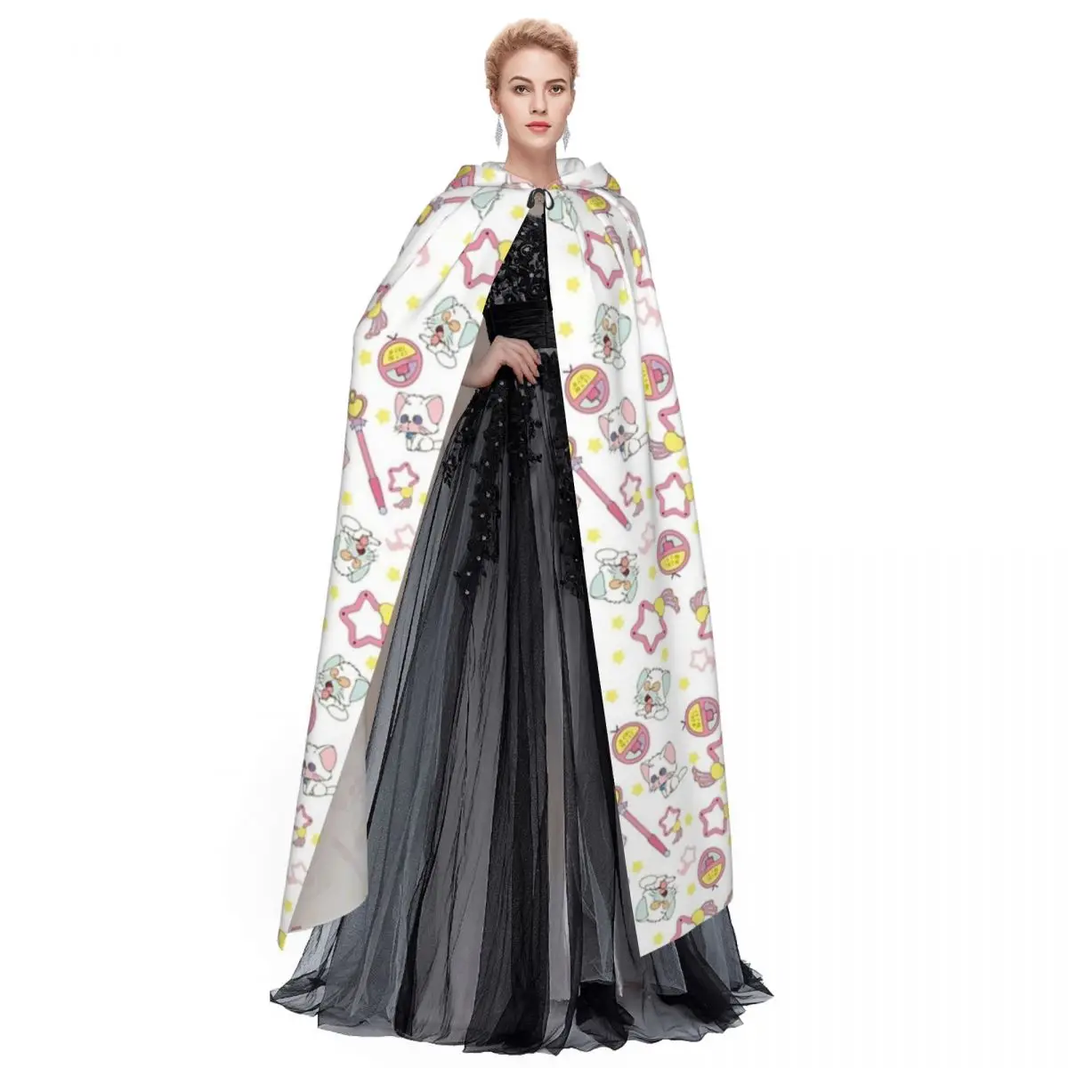 Creamy Mami Texture 02 Long Hooded Cloak Witch Medieval Costume Cosplay Cape HalloweenVampire Adult Unisex