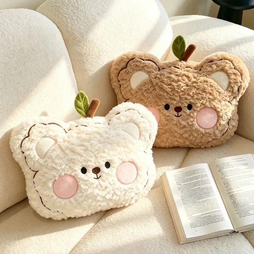 Seat Companion Soft Curly Fluff Bear Pillow Blush Cheek Cute Sofa Cushion Adorable Kawaii Stuffed Pillow Waist Protection