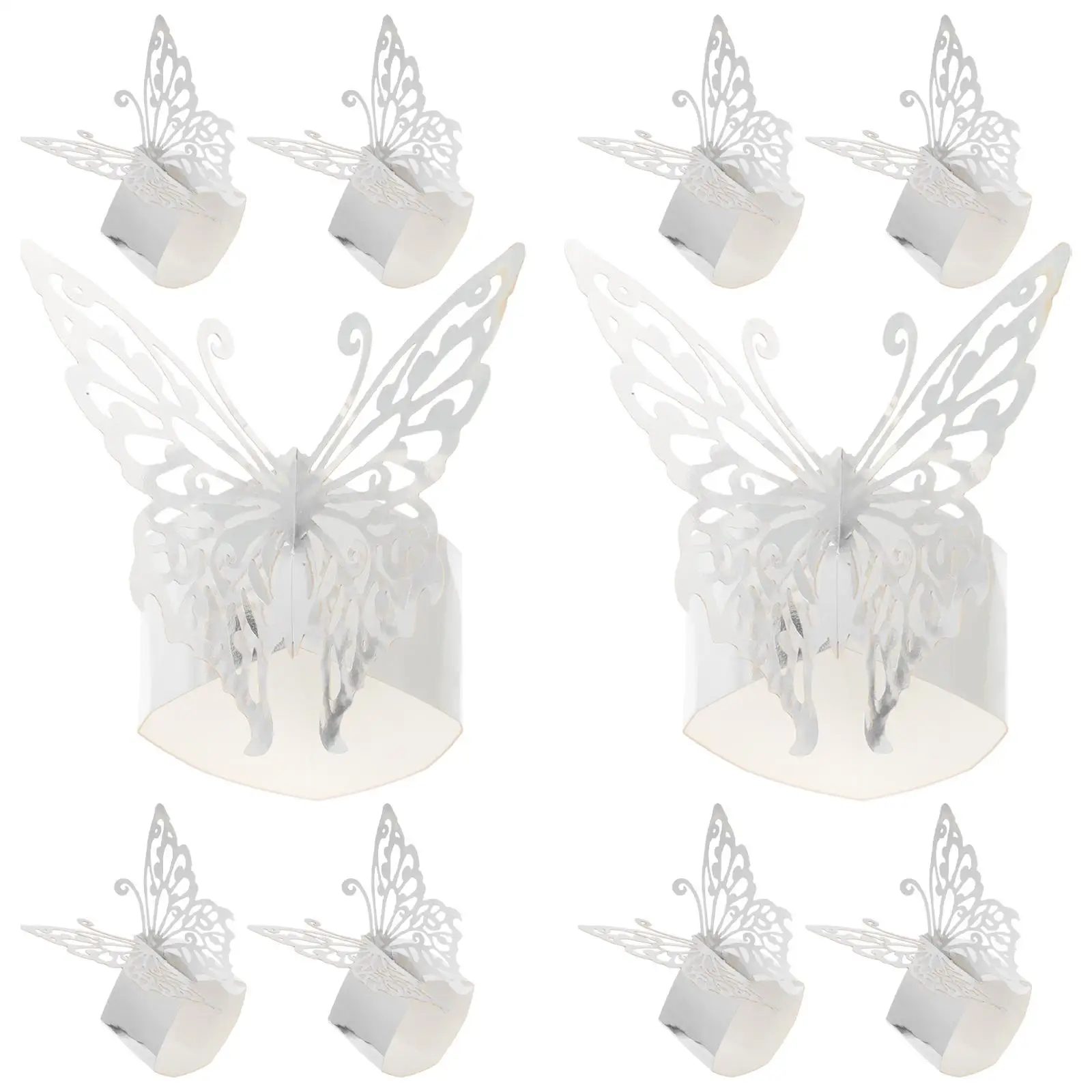 

50 Pcs Paper Butterfly Napkin Buckle Butterflies Rings Party Decorations Clasps