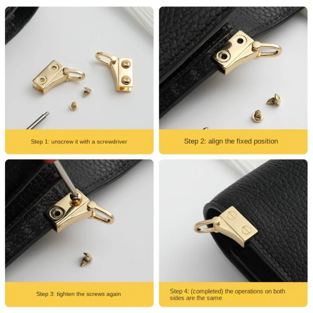 1 Pair Metal Bag Transformation Side Clip New Not Fade Detachable Purse Connector Buckle Punch-free Bag Connector Clip