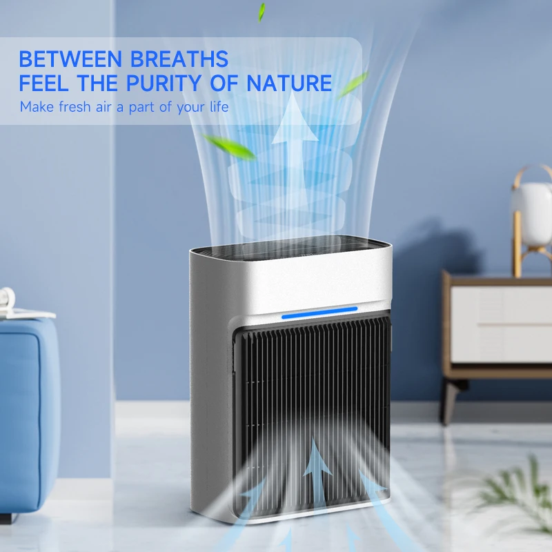 High Efficiency Triple-filter HEPA Air Purifier, App Controlled, Quiet Desktop Home Air Cleaner view 3