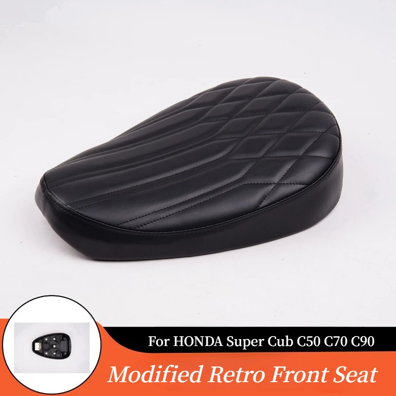 

For HONDA Super Cub C50 C70 C90 Vintage Single Seat Motorcycle Racer Seat Leather Saddle Scooter Mope Adccessories Spare Parts