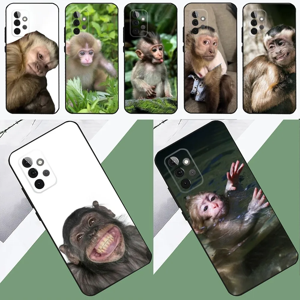 Monkey Sipping Caprisun Meme   Phone Case For SamsungS24,23,22,21,S20 ,Pro10,S30Plus,S9,20lite Ultra Black Cover