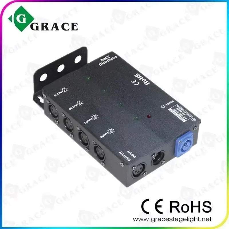 for Way DMX512 2 Input 4 Output Signal Amplifier Splitter Distributor for Stage Lighting Indoor Event