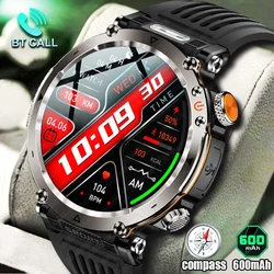 2026 New Outdoor Sports Smart Watch Men 1.7 inch Screen 600 mAh Battery Portable Flashlight Bracelet Bluetooth Talk Smartwatch