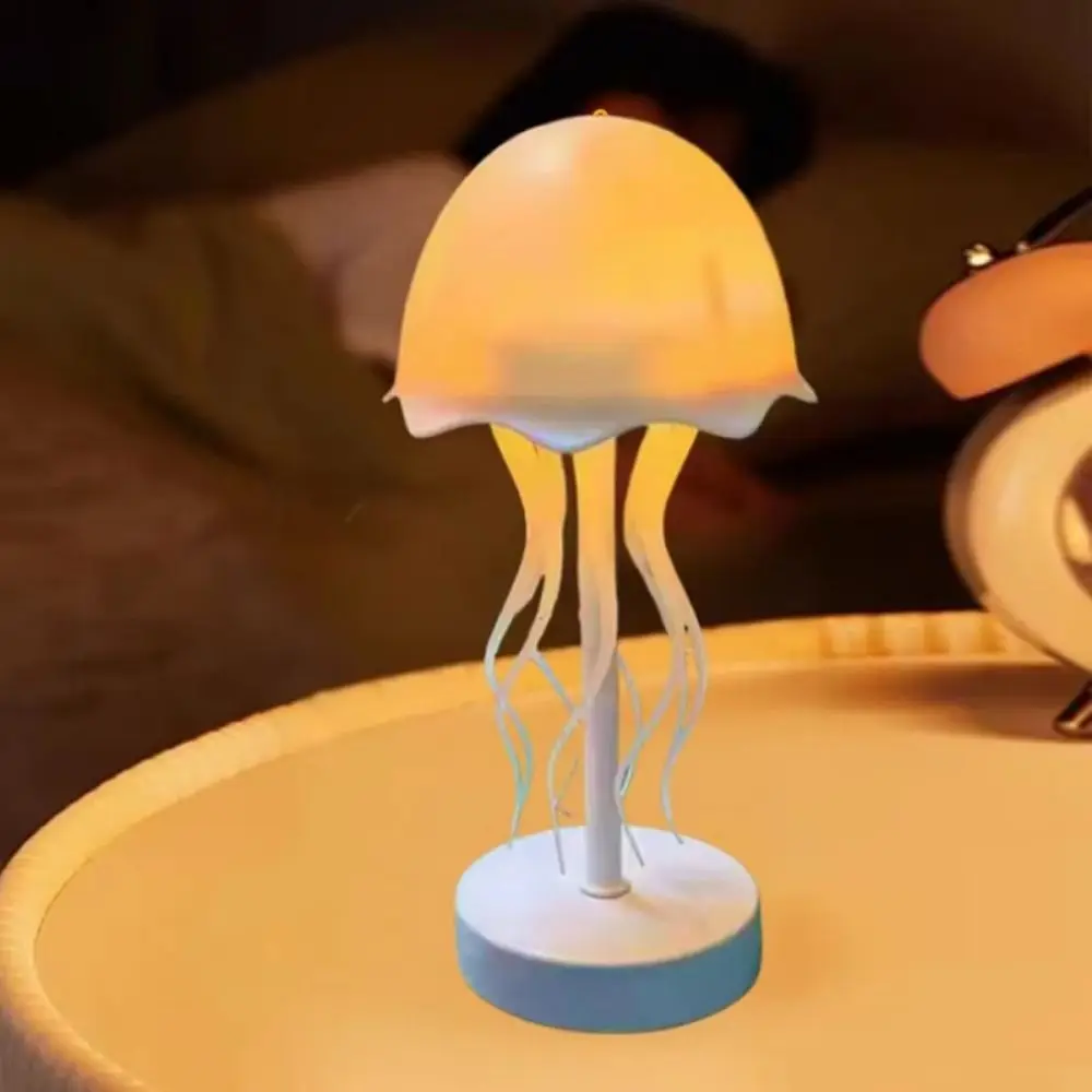 

Warm/RGB Light 3D Floating Jellyfish Lamp Automatic Tentacle Rotation Tapping Change Colors Dynamic LED Night Light Adjustable