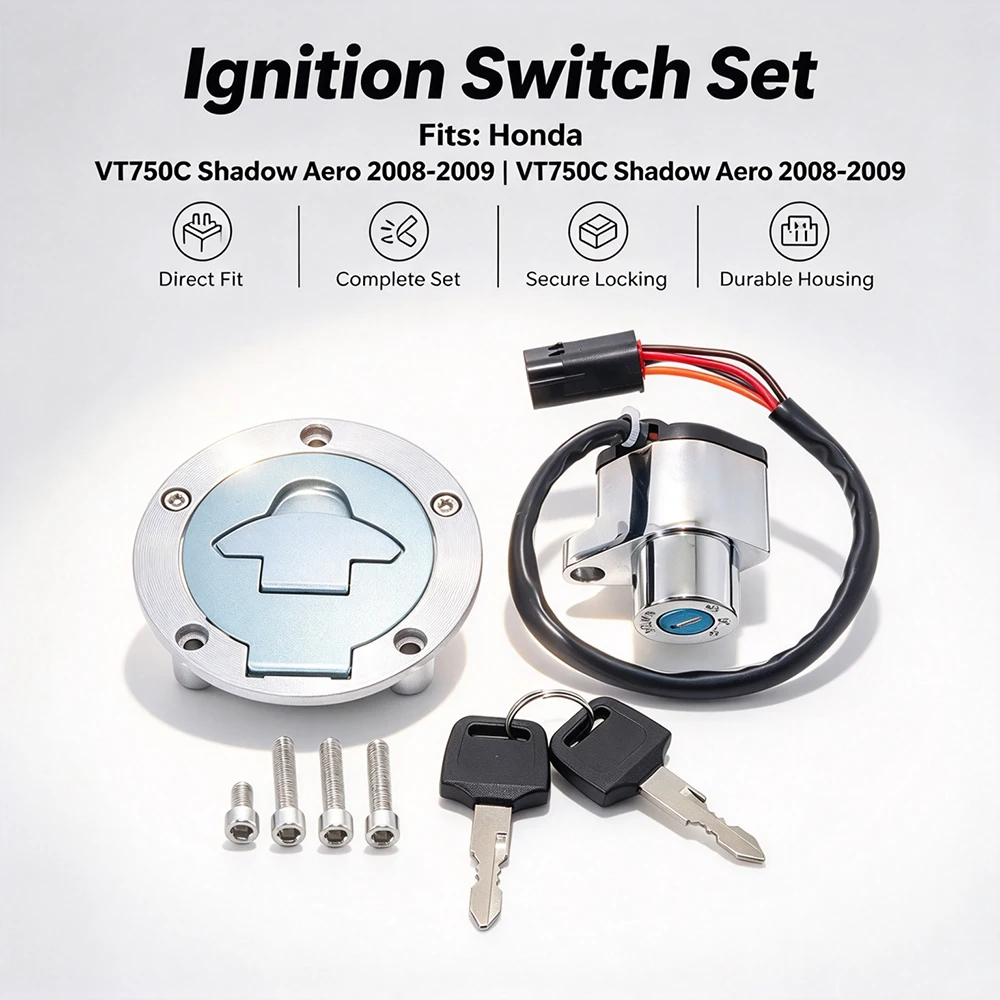 Ignition Key Switch Fuel Gas Cap Seat Lock Kit For Victory VEGAS KINGPIN NESS HAMMER OEM:4012906 4010685 4012905 4011023 4011048
