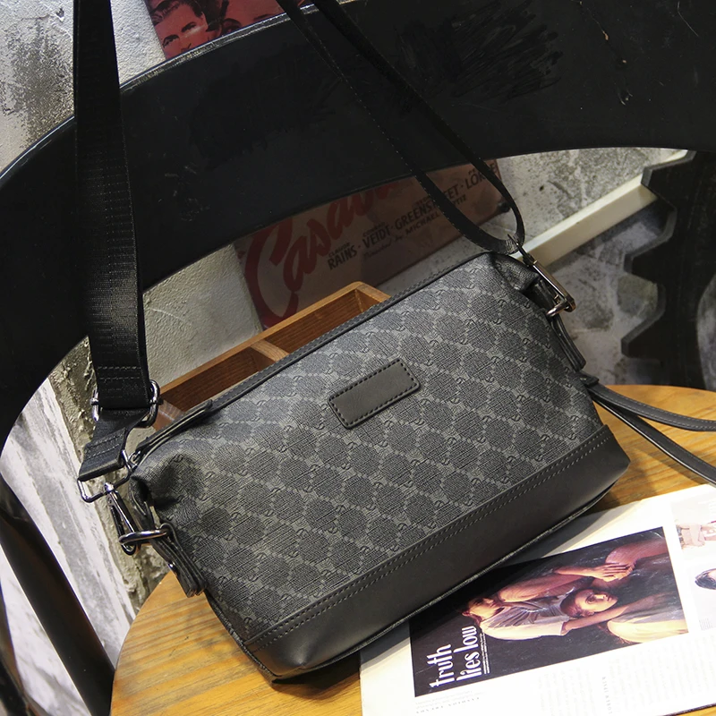2024 New Men\'s Single-shoulder Casual Business Crossbody Bag Men Clutch Plaid Small Grab Bag