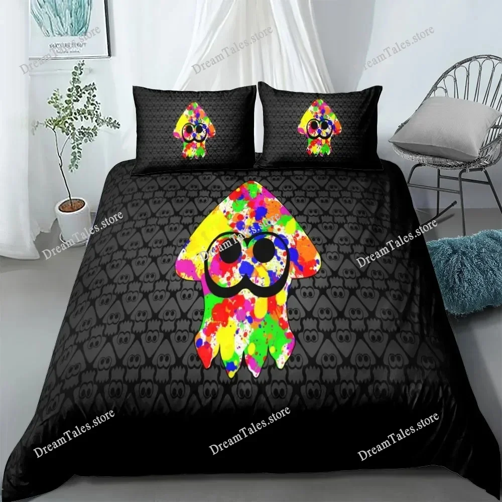 

Splatoon Bedding Set Single Twin Full Queen King Size Kawaii Boys Girls Bed Set Aldult Boys Bedroom Duvet Cover Sets 3D Print369