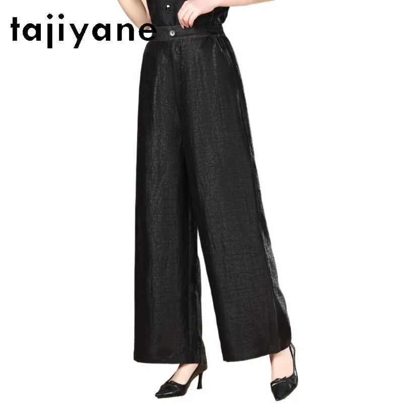 

TAJIYANE 100% Natural Mulberry Silk Pants for Woman Xiangyun Sha Wide Leg Pants Casual Summer Trousers 2026 Women Clothing calça