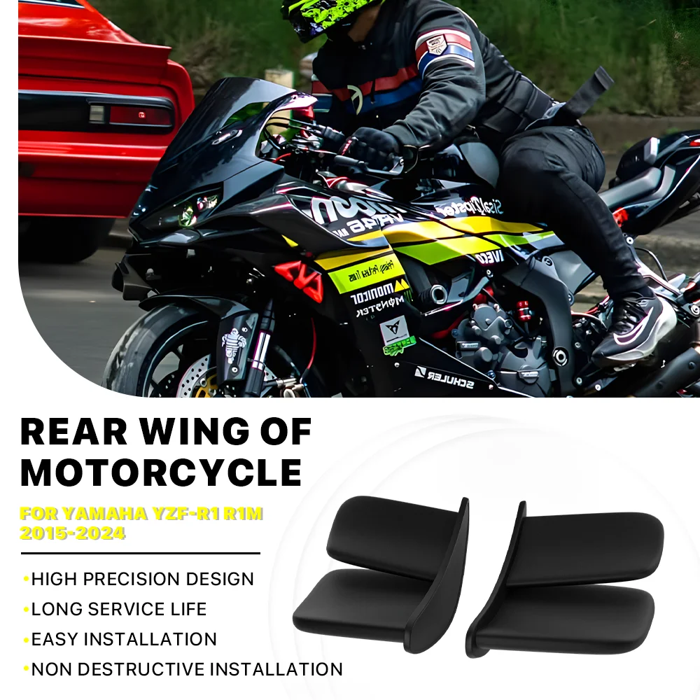 

Motorcycle Tail Fixed Wings Parts For YAMAHA YZF-R1 YZFR1 YZF R1 2015-2024 Spoiler Winglet rear wings ABS carbon