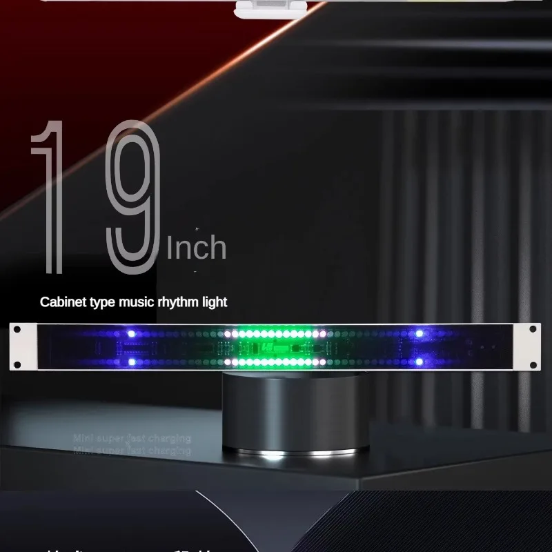 صف مزدوج 1U خزانة الصوت الموسيقى إيقاع مستوى المؤشر ضوء LED الطيف متر USB تحريض الصوت المنشط