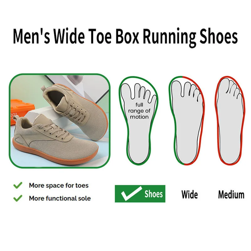 Unisex Wide-toed Casual Sports Shoes Non-slip Wear-resistant Outdoor Sports Shoes Jogging Shoes Minimalist Walking Shoes