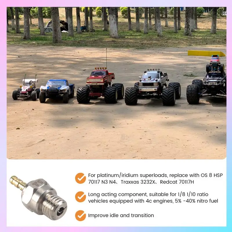 AB25-70117 bujía incandescente para T1 N3 N4 piezas de motor Nitro de chispa caliente reemplazar OS 8 para Traxxas Kyosho HSP HPI Redcat 1/8 1/10 RC Car