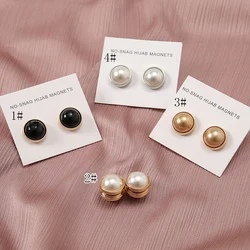 Newest 2pairs/Bag Pearl Magnet Decorated Accessories For Woman Muslim Hijab Scarf Brooch Pins Ladies Mixed Colors Magnets 1.5cm