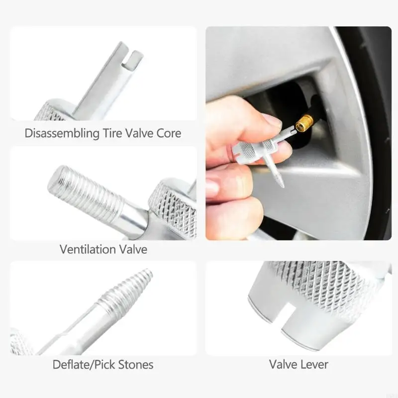 

D5BE 45Pcs Valves Stem Removal Tool Plastic & Metal for Car Motorcycle Tire Repair