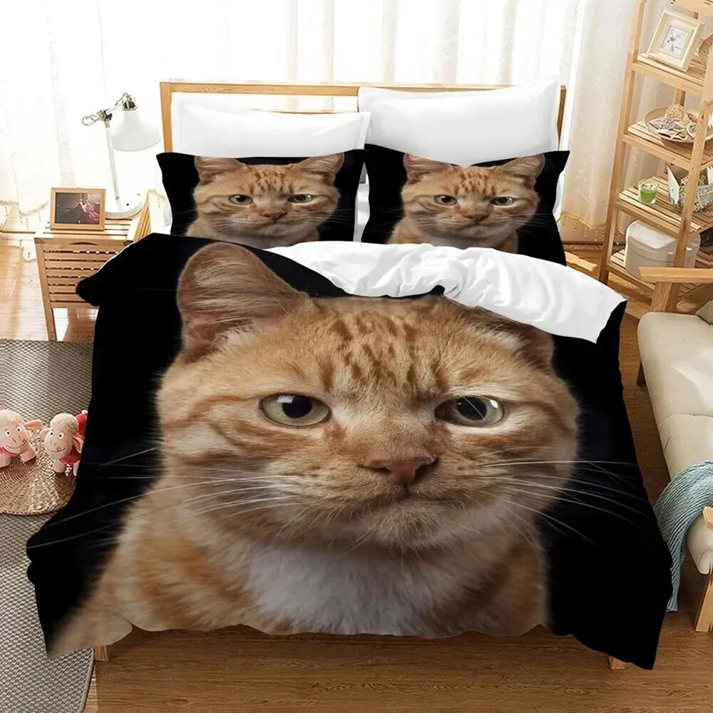 Cat Duvet Cover Set Cat Lover Gifts Bedding for Women Cute Kitten Pattern Bedroom Decor Twin Double Queen King Size Quilt Cover