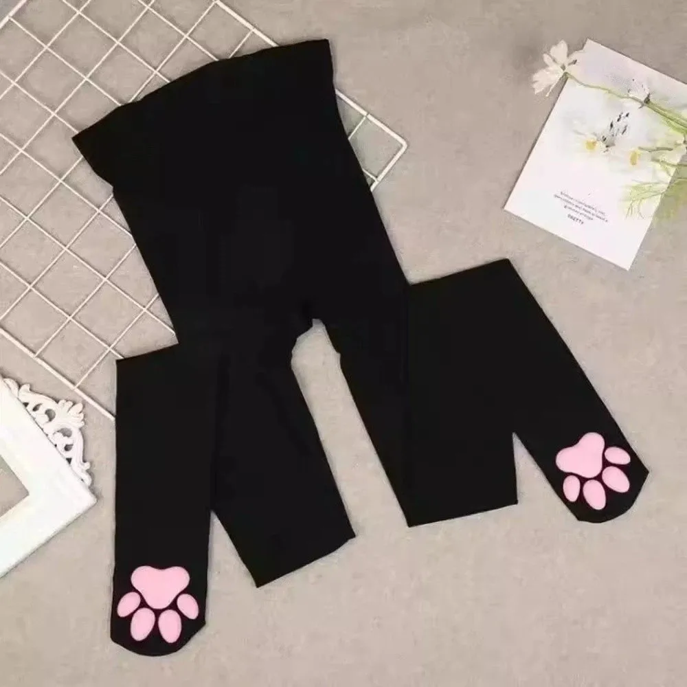No Downshifting Cute Style Cat Paw Pad Stockings Long Length Harajuku JK Tights Gothic Lolita 3D Cat Claw Pantyhose Gift