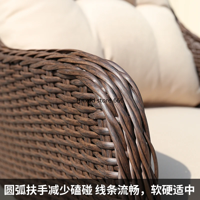 Balcony table and chairs rattan small tea table three-piece set