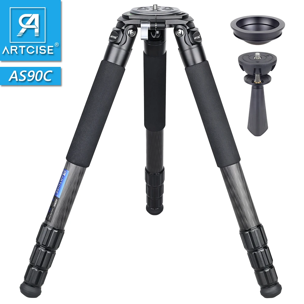 

ARTCISE AS90C Professional Heavy Duty Carbon Fiber Tripod for DSLR Camera 10 Layers 40mm Max Tube Ultra Stable 75mm Bowl Adapter