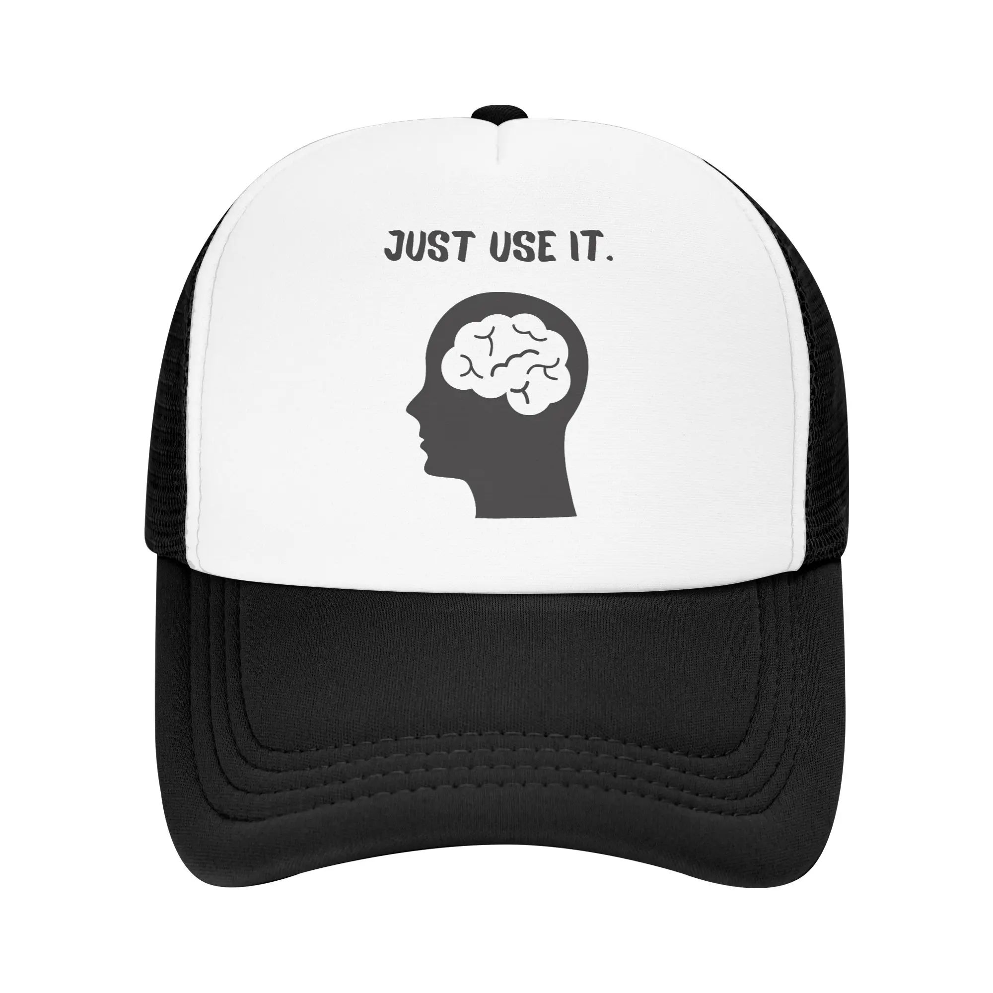 Brain Mind Just Use It Innovation  Mesh Baseball Cap Adult Sun Hat  Hats Adjustable Snapback Caps Sun Hats Summer Trucker Cap