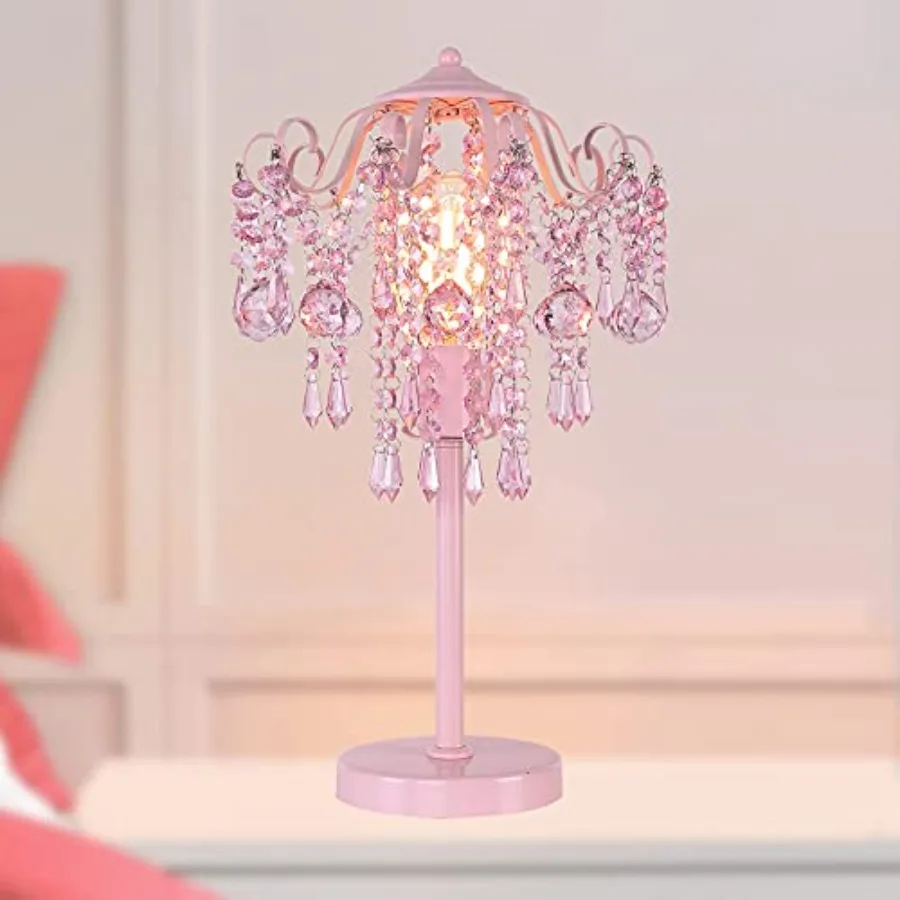 Small Crystal Bedside Table Lamp End Table Lamp Nightstand Lamp for Bedroom Living Room Office H20.4'' W11.81'' 1-Light E26