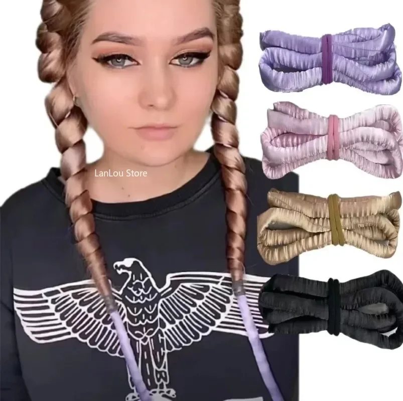 Heatless Wave Rod Head Band No Heat Silk Curls Ribbon Hair Rollers Sleeping Soft Headband Lazy Hair Curlers Hair Styling Tools