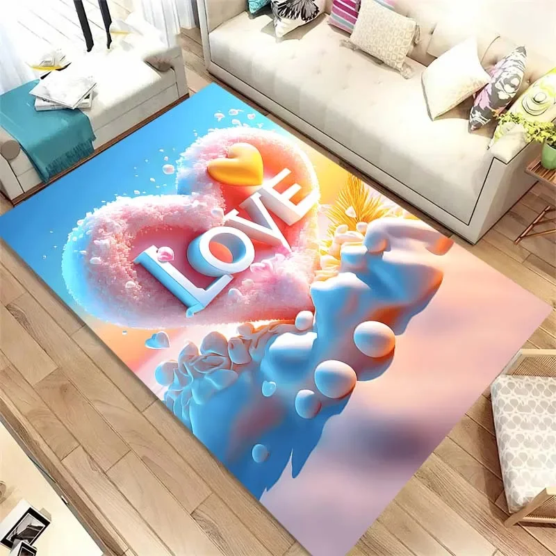 I love you patterned carpet, living room bedroom home decor, children's room baby pad bathroom kitchen carpet birthday gift