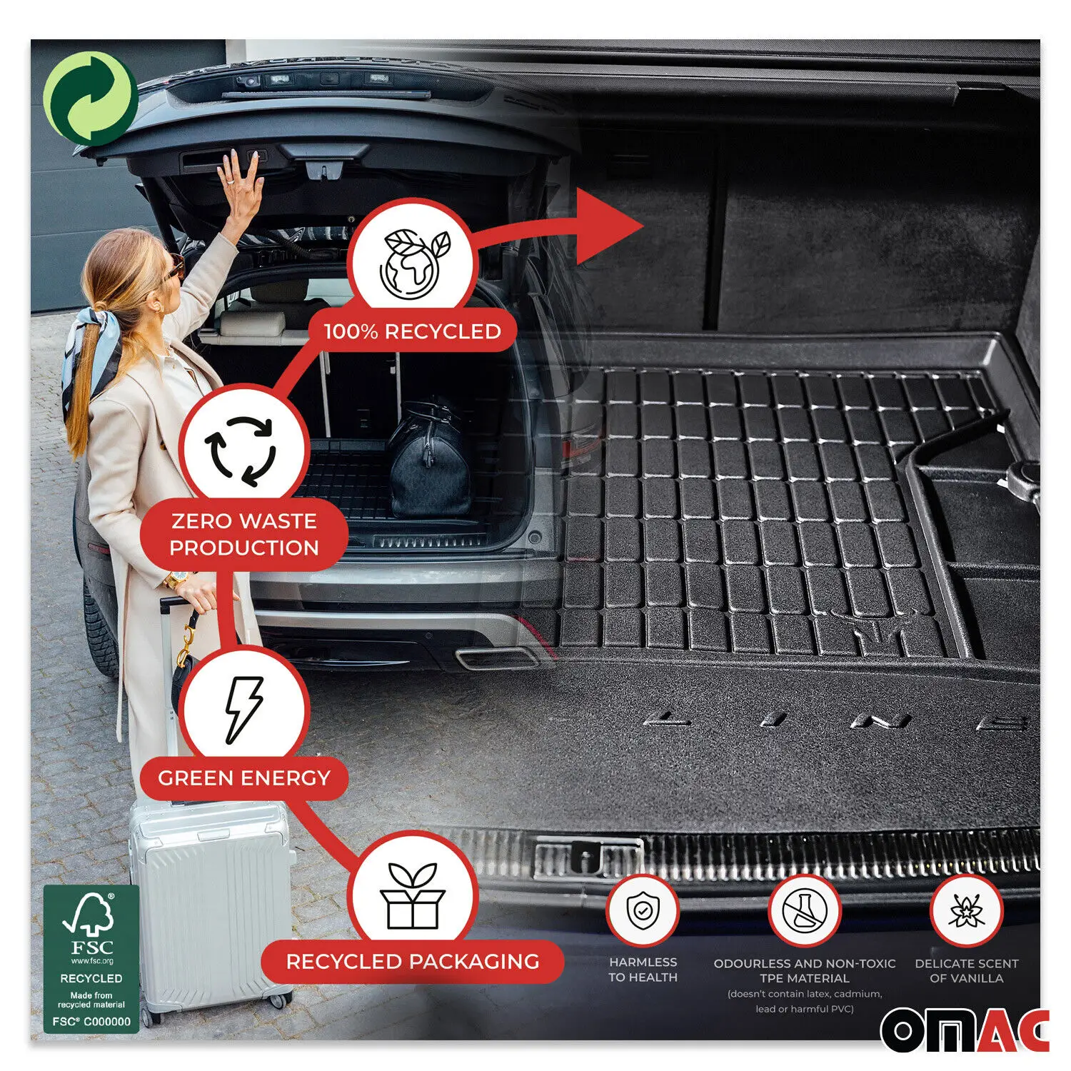 Car Trunk Mat for Renault Koleos 2008 Accessories 2007~2016 HY Samsung QM5 TPE Material Rear Cargo Tray Trunk Pads Accessories