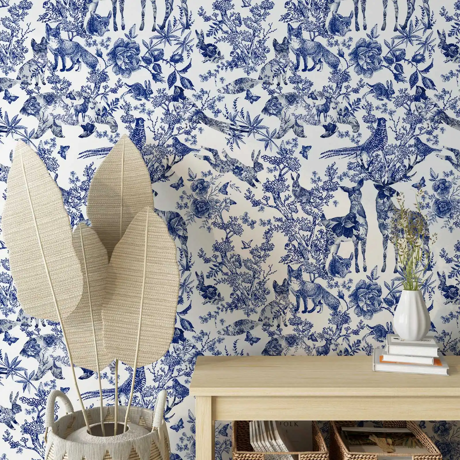 Victorian Wildflowers Wallpaper Peel and Stick,Beautiful Boho Woodland Forest Wallpaper Mural, Self-adhesive Or Tradition Papers