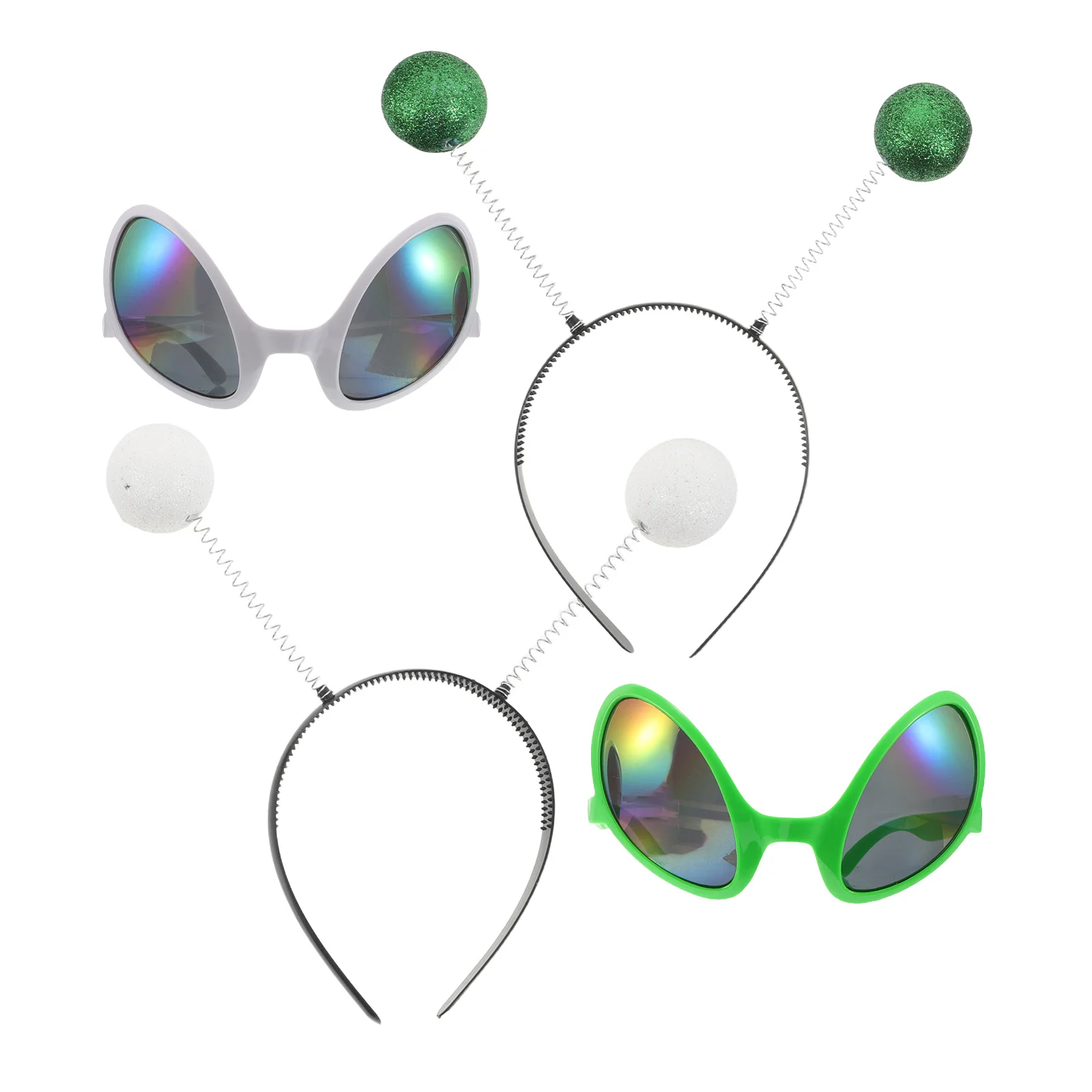 

1Set Funny Martian Antenna Headband Glitter Head Boppers Costume Eyewear Space-Themed Party Favors Carnival Antenna Headband