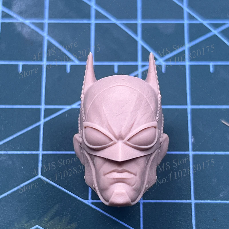 Unpaint 1/12 Male Soldier Head Sculpt Batman Robert Pattinson Hush Thomas Elliot Realistic Hero Head Sculpture Model Fit 6