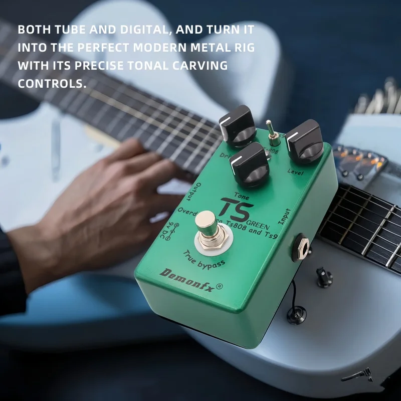 

Педаль овердрайва Demonfx TS GREEN для гитары и бас-гитары, высококачественная комбинированная схема TS9 TS808, эффект True Bypass, педаль-бустер