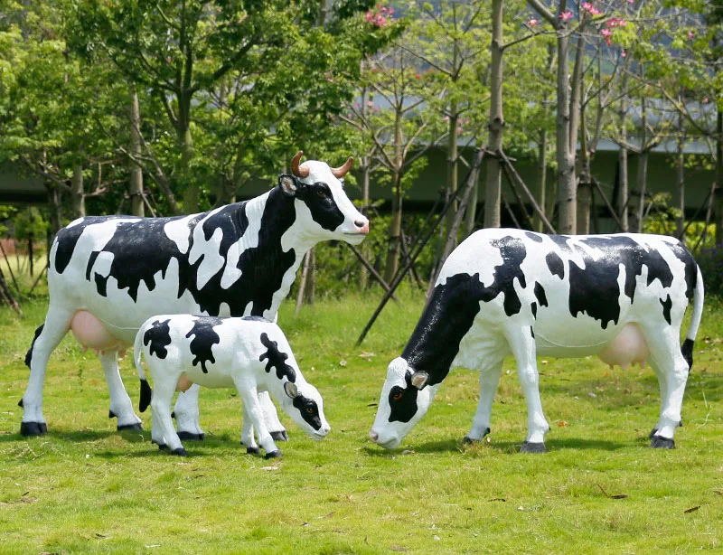 #@Custom Size Ranch Artificial Cow Resin Crafts Cow Life Size Cow Statue