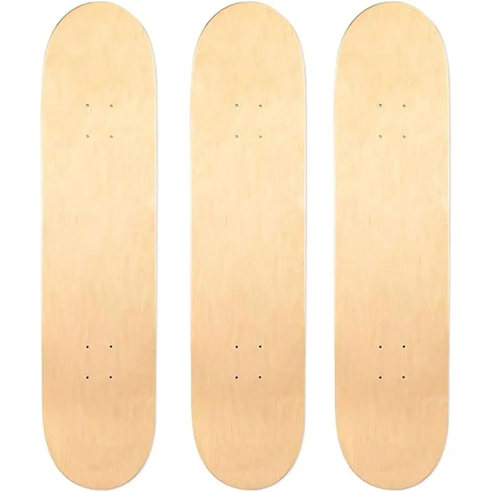 

Set of 3 Skateboard Decks, 31 x 8, 7-Ply Maple Double Tail Blank Decks