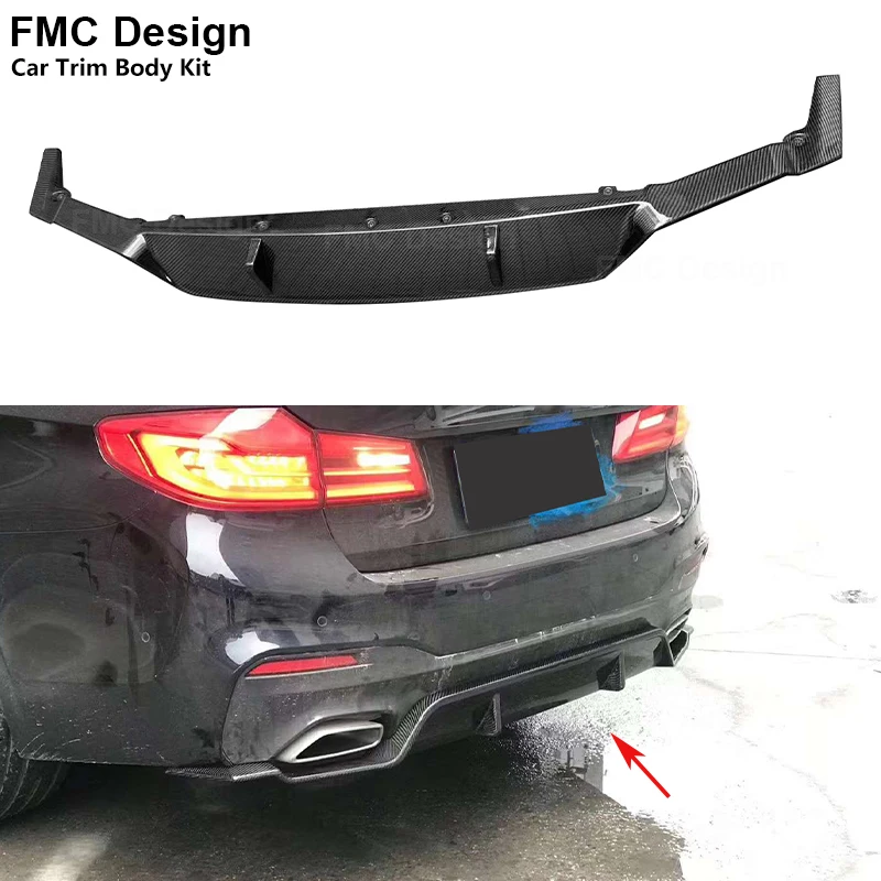 Carbon Fiber Car Rear Bumper Lip Diffuser Spoiler For BMW 5 Series G30 G38 2017-2020  Parts Upgrade Body ki