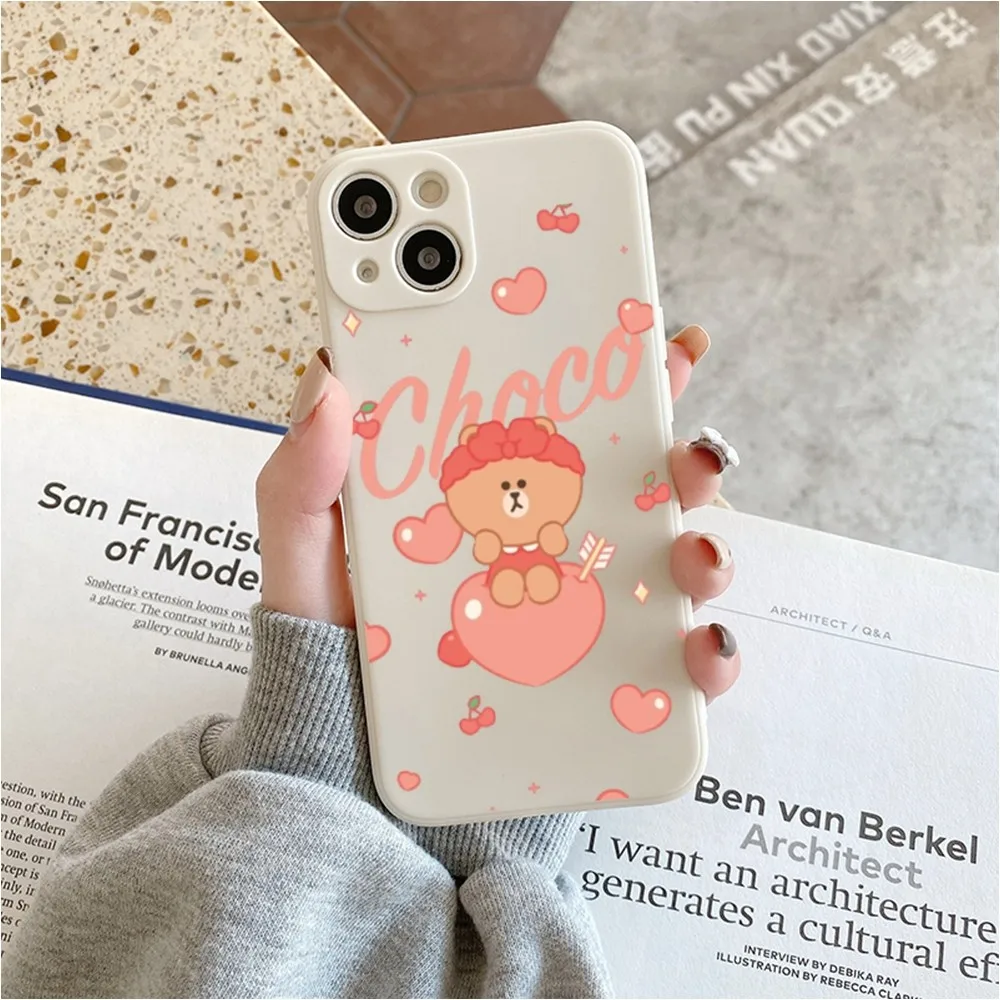 Cute F-friends L-line Bear Bunny Phone Case For Iphone 11 13 14 Pro Max X Xr Xs Max Se2020 12mini White Cover Case