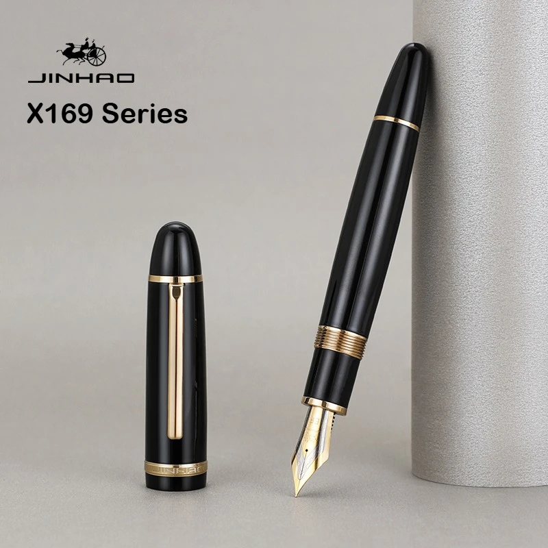 Limitowana edycja pióra wiecznego Jinhao X169 w matowej czerni, rozmiar 8 #   Pióro do kaligrafii z dużym piórem EF/F/M, artykuły piśmiennicze, artykuły biurowe, artykuły szkolne — zdjęcie produktu 2